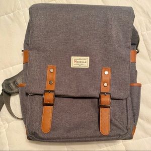 Laptop backpack with charging port, vintage style